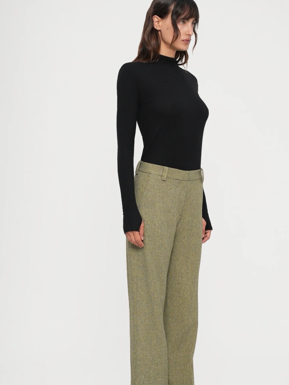 Baum und pferdgarten Tailored Olive Wide-Leg Pantsuit blazer and pants size 4 - Picture 8 of 10